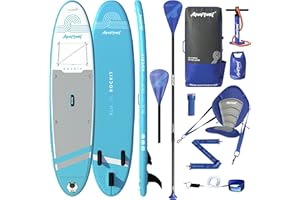 AQUAPLANET Kit gonfiabile per kayak, Rockit, 10,2 piedi, ideale per principianti ed esperti SUP, include pagaia convertibile, sedile, pinne, pompa, kit di riparazione, zaino, guinzaglio, borsa asciutta e cinghia