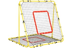 BASEGOAL Reboteador Futbol - [Ángulo 8 Niveles Ajustable] Red de Rebote Fútbol, Rebounder Baloncesto, Malla de PE de Doble Capa, Rebotadores Plegable para Entrenamiento de Fútbol Tenis Béisbol