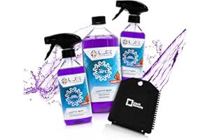 ‎LIQUID ELEMENTS Liquid Elements – Scheibenfrostschutz Winter Set mit 1x Frostschutzmittel, 2X Enteiserspray & 1x Eiskratzer – Auto Enteiser Zubehör für effektiven Frostschutz an kalten Tagen (Cherry Tec)