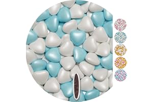 ‎EINSSEIN EinsSein 1kg Schokoherzen Dragees Mix medium weiss-hellblau pearl Gastgeschenke Hochzeit, Taufe, Kommunion, Kindergeburtstag | Schokodragees, Dragees in Herzform bzw. Schokolinsen als Ersatz für
