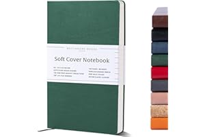 ‎BEECHMORE BOOKS Beechmore Books Notizbuch liniert - A5, Grün I Premium Softcover Journal Buch aus veganem Leder, 120gsm creme Papier, inkl Geschenkbox, für Schriftsteller, Journalisten, Meetings & Studenten