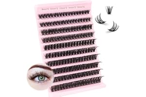 Oreola Pestañas Postizas Individuales 80D Natural Cluster Wispy D Curl 0.07 Extensiones de Pestañas DIY 8-16MM en Paquete Mixto