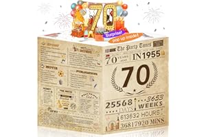 AWRMOO 70th Birthday Cards Funny 3D Pop Up gifts with Envelope for Women Men Anniversary Party Table Decorations Born In 1955 70 Year Old Poster Greeting Card for Grandma Grandad Mum Dad Husband Wife Her Him