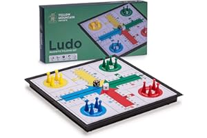 Yellow Mountain Imports Ludo Magnético Plegable de Viaje Mini Juego de Tablero - 25 centímetros - Juego de Estrategia clásico portátil