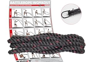‎POWRX POWRX Battle Rope Schwungseil inkl. Halterung I Ø 38 mm I Trainingsseil Sportseil Schlagseil Tau Seil für Fitness Kraft Training I versch. Länge (12 m)