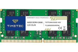 Timetec Premium 16GB DDR4 2666MHz (PC4-2666V) PC4-21300 SODIMM Laptop RAM – 260-Pin 1.2V CL19 Non-ECC Unbuffered Memory Module for Laptop, Notebook, Mini PC, All-in-One
