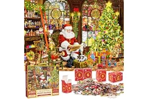 Rhybor Calendario Adviento Puzzle 2024 Kinder Adultos Jigsaw Puzzle 24 Piezas 1008 Jigsaw Puzzle Regalos de Cumpleaños para Niños Niñas