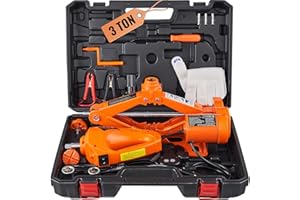 ‎VEVOR VEVOR Scherenwagenheber Elektrisch Auto Scherenwagenheber 3 t, Wagenheber mit Schlagschrauber, Werkzeugkasten, Handkurbel, 130-370 mm / 170-420 mm Wagenheber für PKW, SUV, Limousine usw.