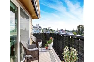 CoverUp! Brise-Vue pour Balcon 0,9 x 3 m Noir [180 g/m²] - Brise-Vue de Balcon de Haute qualité pour Toile de Balcon avec Attaches de câble Velcro réutilisables