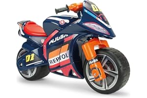 Moto Correpasillos Infantil Winner Repsol XL para Niños 4 Años 5 Años 6 Años 7 Años – Diseño Estable y Deportivo – Ruedas Anchas y Asa de Transporte - Azul – INJUSA