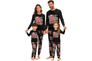 GEZQIEUNK 67 Meme Family Christmas Pyjamas Set Mens Womens 67 Meme Printed Xmas Matching Pyjama Comfortable His and Hers Pjs Family Cartoon Cute Matching Christmas Pj