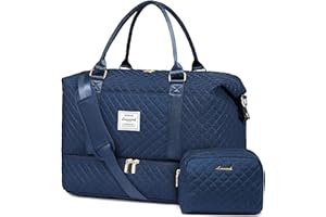 LOVEVOOK Torba podróżna, damska, duża, z kieszenią na buty i kieszenią na mokre, granatowy, M-2pcs, Urlop