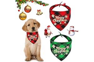 JOKILY 2 Stücke Weihnachten Haustier Bandanas, Halstuch Hund, Schal Halstuch für Weihnachten Haustier Kostüm, Dreieck Haustier Lätzchen für Haustier Weihnachten Kostüm Dekoration Zubehör