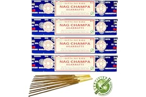 ‎AQASHA 4X Räucherstäbchen Set Original Satya Verschiedene Düfte | Räucherwerk (Nag Champa)