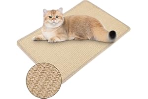 HEUCHAEY Tappetino tiragraffi per gatti60*40cm,tiragraffi per gatti in sisal naturale,tappetino antigraffio gatti,tappetino in sisal antigraffio resistente graffi,tappetino protettivo porte divani,marrone