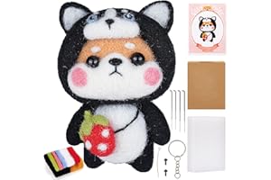 JSRQT Nadelfilz Set Hund, Wollfilz Nadelfilz Set mit Wollfilz Werkzeuge, Wollfilz Set für Anfänger, Nadelfilzen Starter Set für Erwachsene, Wollfilz Set für Hundeliebhaber mit Geschenkbox