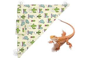 Tocwick 2Pcs Bearded Dragon Hammock and Pillow Leopard Gecko Swing Hanging Bed Lounger Ladder for Chameleons Hamster Small Animals