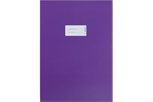 HERMA 19756 - Copertina per quaderni, formato A4, in cartone viola, 10 pezzi, con etichetta in carta robusta e extra resistente, per quaderni scolastici, colorati
