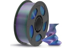 ANYCUBIC Silk PLA Filament 1.75mm 1KG, Shiny Silk Gradient Tri-Color PLA Filament,Multicolor Material for 3D Printer, Dimensional Accuracy +/- 0.03 mm, 1KG Reusable Spool, Blue Green Purple