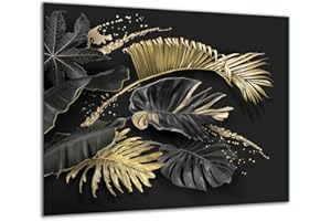 TMK ARTDEKO TMK Plaque de recouvrement pour cuisinière, 60 x 52 cm, en verre, pour cuisinières électrique, à induction ; convient comme décoration, protection anti-éclaboussures ou planche à découper,noire,fleurs