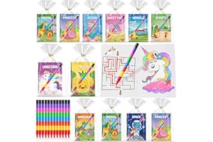 ZMLM Libros para Colorear para Niños, Crayones de 8 Colores Ceras de Colores Kit Detalles Cumpleaños Niños Pintar Manualidades Pascua Regalos para 3 a 9 Años (16 Classic)