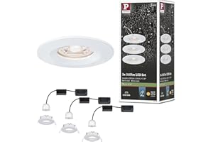Paulmann 94299 Nova Mini LED recessed luminaire Coin Round Rigid incl. 3x4 watt recessed Ceiling Spotlight White matt recessed lamp Aluminium Warm White 2700 K