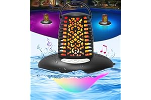 KingSom Enceinte Bluetooth Piscine Flottante,Enceinte Bluetooth Portable avec Lumière de Flamme et Coloré,Enceinte Douche Bluetooth Étanche IP68,Double Appairage Stéréo Haut Parleur Bluetooth Puissant