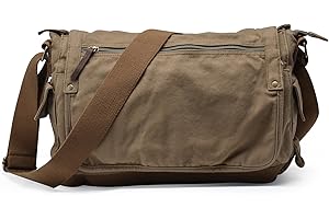Gootium Canvas Shoulder Bag - Vintage Cross Body Messenger Bag Mens Satchel 15.6"