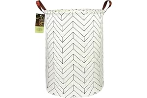 HUNRUNG Cesto portabiancheria, grande cesto portaoggetti in tela leggero, organizer per giocattoli, vestiti sporchi, pieghevole, impermeabile, per dormitori, camera dei bambini, bagno (rotondo bianco)