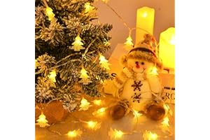 cshare Łańcuch świetlny na choinkę, 6 m, 40 diod LED, na baterie, z timerem, wodoszczelność IP65, na okno, Boże Narodzenie, do dekoracji wewnątrz i na zewnątrz