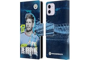 Head Case Designs Oficjalnie Licencjonowany Manchester City Man City FC Kevin De Bruyne 2022/23 Pierwsza Druzyna Skórzany Portfel Etui Kompatybilny z Apple iPhone 11