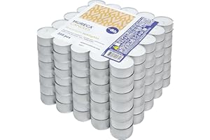 ‎HORECA CANDLES Horeca Candles - Teelichter 8 Stunden Brenndauer - Weiß - 200 Stück - Aluhülle - Kerzen zum Feiern, Deko, Hochzeit, Gastro, Party - Unparfümiert - Premium Qualitä