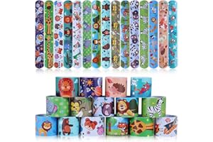 yumcute 30PCS Slap Bracelets Slap Bandes pour Enfants, Bracelet motif Animalier Articles de fête Remplisseurs du Sac de Cadeau Cadeaux de fête pour Enfant