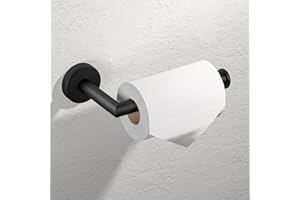 HITSLAM Uchwyt na papier toaletowy, WC ze stali nierdzewnej, do kuchni i łazienki, toalety, papier toaletowy (matowy czarny)