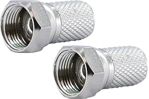 Schwaiger GmbH -FST8002 531- F-Aufdrehstecker 2-er Set/ 8 mm Durchmesser/für Koaxialkabel/Verbindung von Stecker und Kabel/ 2 Stück/Silber