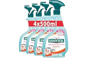Sanytol Dégraissant Désinfectant Protection Cuisine 500 ml - Lot de 4