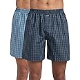 Jockey 1223 Men's Super Combed Mercerized Cotton Woven Checkered Boxer Shorts with Side Pocket (Pack of 2)