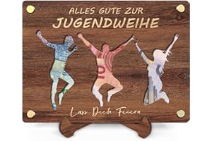 QHHENTOO Alles Gute zur Jugendweihe Geldgeschenk - Geld Geschenke aus Holz inkl. Ständer zum Geburtstag Hochzeit Reise Geldgeschenke Verpackung Mit Grußkarten