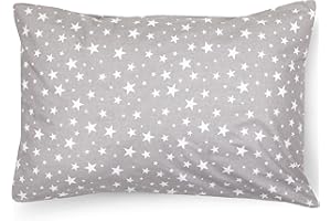 ‎PINKZEBRA PinkZebra Kopfkissenbezug Kinder, Kissenbezug 40 x 80 cm aus 100% Baumwolle, Kissenhülle Jungen & Mädchen, Öko-tex Standard 100, Kinderbezüge mit Reißverschluss, Sternenhimmel