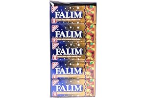 ‎FLAMINGO ON THE BEACH Falim Kaugummi Karışık Meyve – 20 Einzelpackungen à 5 Stück (100st) – zuckerfreier mit Tutti Frutti Geschmack – türkischer Kaugummi im blau-orangenen Design – zahnschonend & langanhaltend