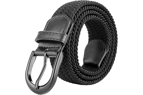 Mile High Life Ceinture Élastique Extensible Tressée Boucle de Ceinture Noire Ovale Mixte