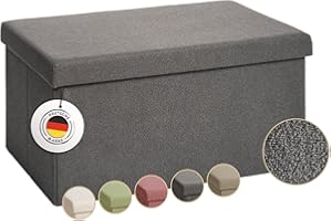 Laleni panca contenitore grande - panca camera da letto 76x38 cm - cassapanca contenitore da interno - panche contenitori - panca contenitore camera da letto - puff contenitore rettangolare antracite