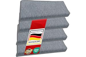 Floordirekt 15 x tappetini per gradini Interni per Scale, Tappeto per Scale, Tappeto Autoadesivo, per gradini, Protezione Scale, Tappeto per gradini (Londra, Grigio Chiaro, 65 x 23 cm, Rettangolare)