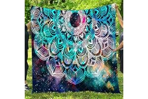 CHICKWING Chickwin Quilted Bedspread Single Double King Size, 3D Mandala Printed Coverlets Lightweight Microfiber Comforter Easy Care Sofa Blanket Throw for All Season (Gradient,226x260cm)