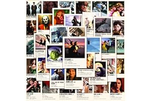 TACOMEXI Zestaw do filmów Klasyczne czarno-białe naklejki anime 50 sztuk Anime Decor 4,5 x 6 cm Mały plakat artystyczny z obrazkami anime Indie Collage Manga Kit