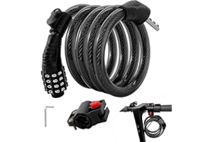 YINUOHUA Sports - Candado para bicicleta compatible con Xiaomi M365/Gotrax/ES/Max/Ninebot/F Essential Scooter, 1,2 m/12 mm, antirrobo ideal e scooter con código de 4 dígitos