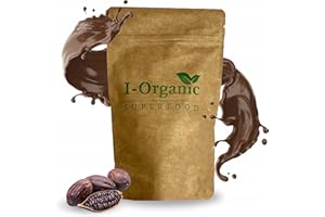 I-ORGANIC Ceremonialne Kakao Kolumbia Fino de Aroma, Theobroma Cacao, Wegańskie, Ekologiczne, Naturalne, Zdrowe, GMO FREE, Tradycyjne Do Ceremonii Duchowych, Keto Masa Kakaowa Do Picia Bez Cukru, 250g