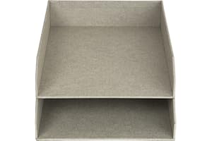 Bigso Box of Sweden Portacorrispondenza in cartone - Porta documenti ufficio impilabili per conservare i documenti - Porta fogli da scrivania in materiale riciclato - Set da 2 - beige