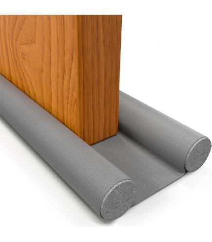 Zugluftstopper Für Türen – 2er Set, 95 X 3 Cm, Grau, Gegen Kälte & Wind