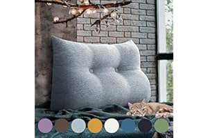 ‎RUCENER Rucener Kopfteil Kopfkissen Hohen Rückenlehne Kissen Hohen Rückenlehne Kissen Rückenlehne für Bett Perfekt AlsKissen Zum Fernsehen und Lesen Gibt Es in Vielen Größen Grau 80 cm